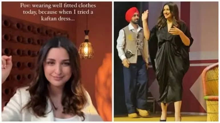 Actor Parineeti Chopra posted a picture of her in fitted clothes on Instagram after rumors about her pregnancy started to spread quickly, based solely on rumors that she was wearing a black sarong costume.