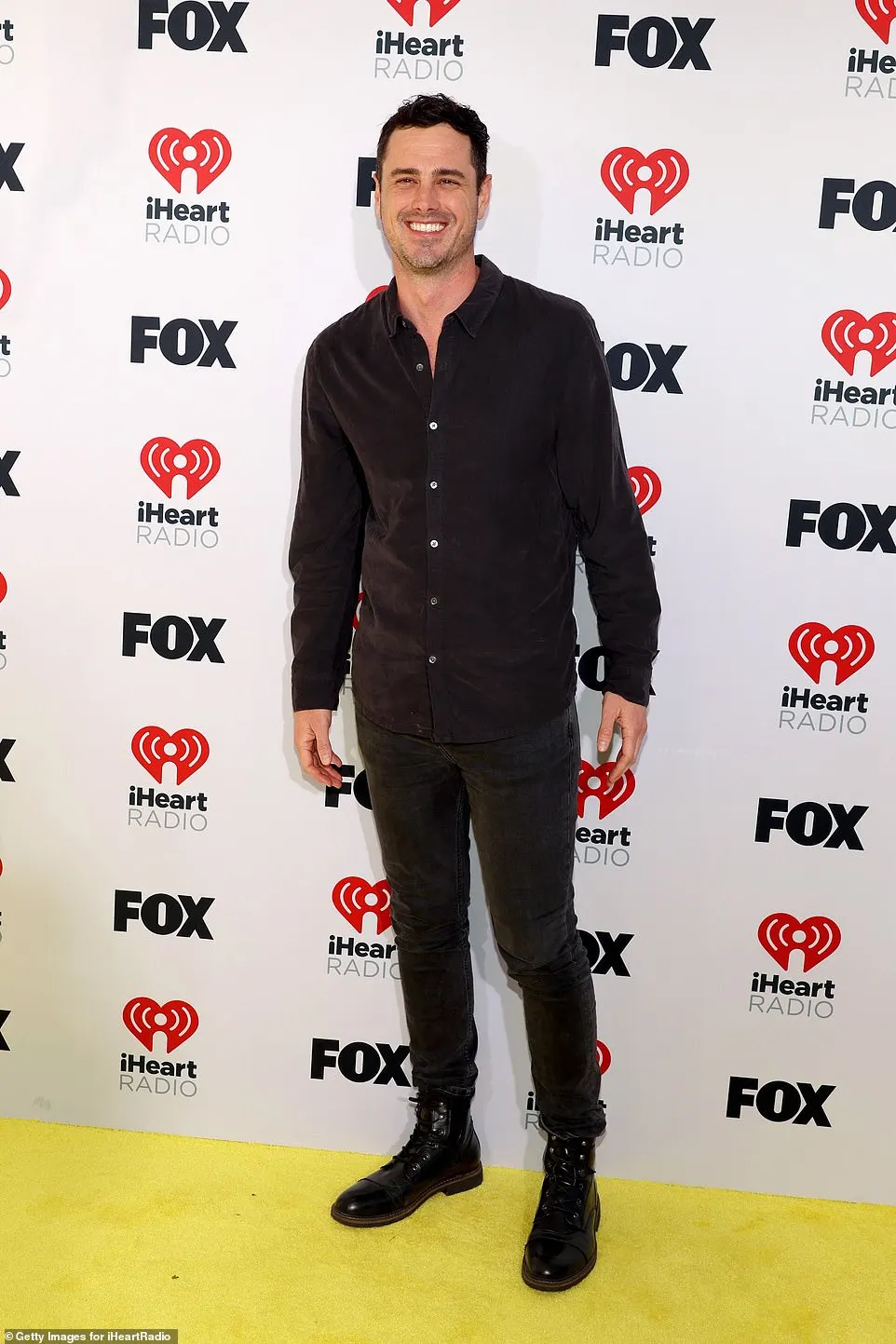 Bachelor star Ben Higgins, 35, looked handsome as ever in a black button-up and jeans