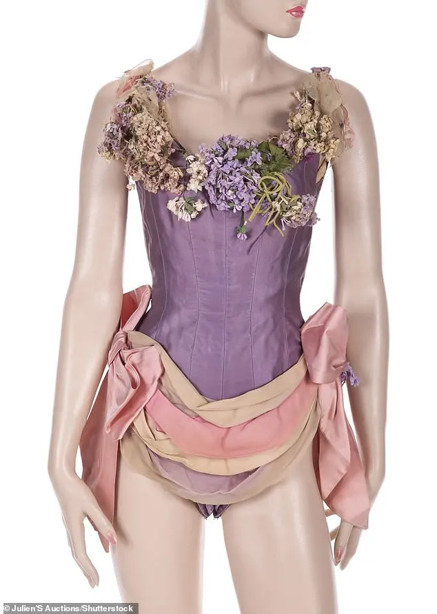 A lavender satin leotard Monroe donned in a pictorial for the December 22, 1958 issue of LIFE magazine, in which Monroe paid homage to late actress Lillian Russell, sold for $29,250