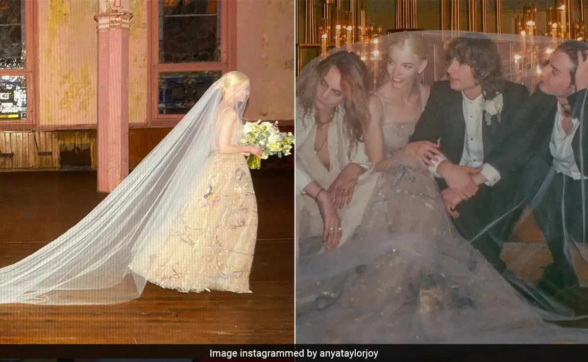 Anya Taylor-Joy's Sequin Hummingbird Dior Wedding Dress Was A Cut Above Celebrity Bridal Gowns