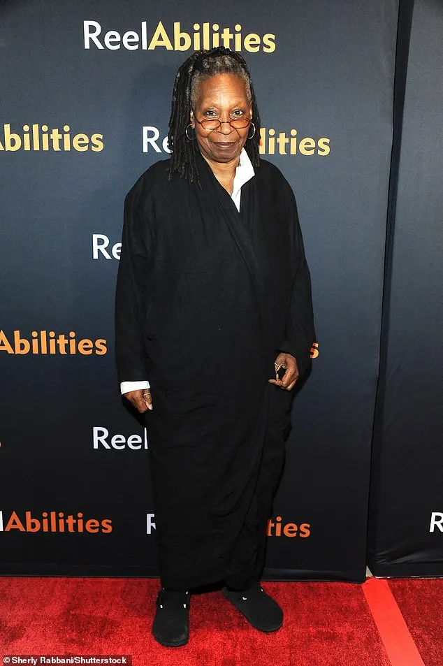 Goldberg hit the red carpet in an all-black look with black shoes for her red carpet appearance