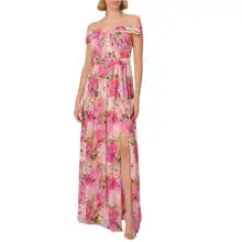 Product image of Adrianna Papell Floral Off-the-shoulder Chiffon Gown