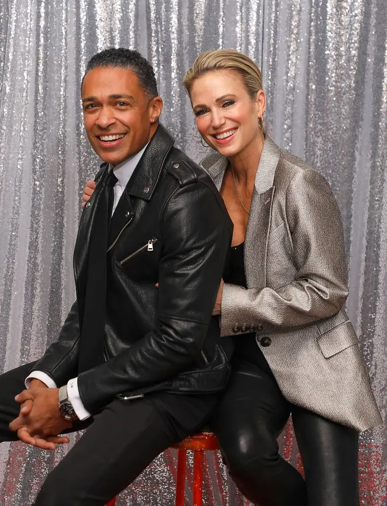 T.J. Holmes and Amy Robach are photographed backstage at iHeartRadio Jingle Ball 2023 at Madison Square Garden on December 8, 2023 in New York City, New York.