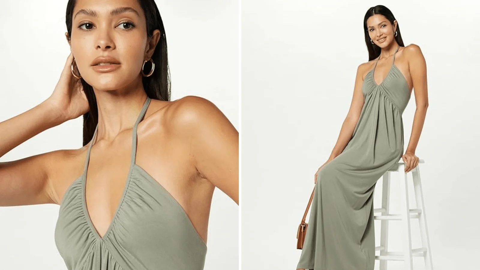 The Drop Kapri Gathered Halter Dress