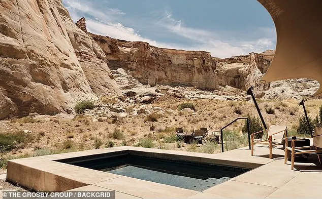 Arguably one of the most sought after amenities is the 25,000-square-foot spa, which 'looks out over the tranquility of America's Canyon Country.' One of the pools at the spa is pictured