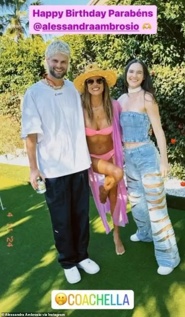 During the daylight party at Coachella, Alessandra was joined by her near friends, Sofi Tukker, who also play the song.