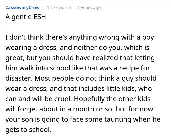 Dad Lets Son Wear A Dress To School, His Wife Is Furious After School Calls To Pick Him Up