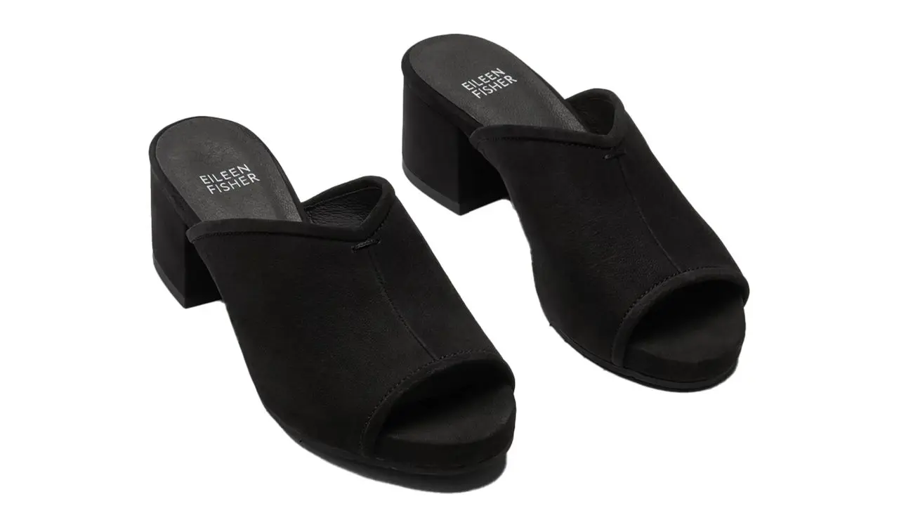 Black nubuck mule shoes from eileen fisher