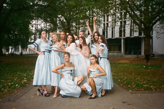 Burton with her bridal party