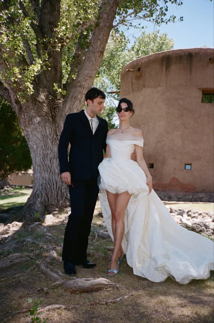 Standefer at her wedding at Cibolo Creek Ranch in Texas