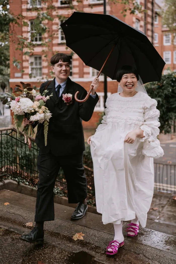 Artist Melanie Xu in her Molly Goddard dress