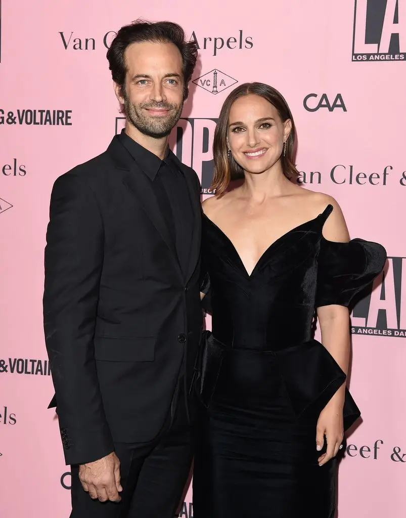 natalie portman benjamin millepied red carpet 2021