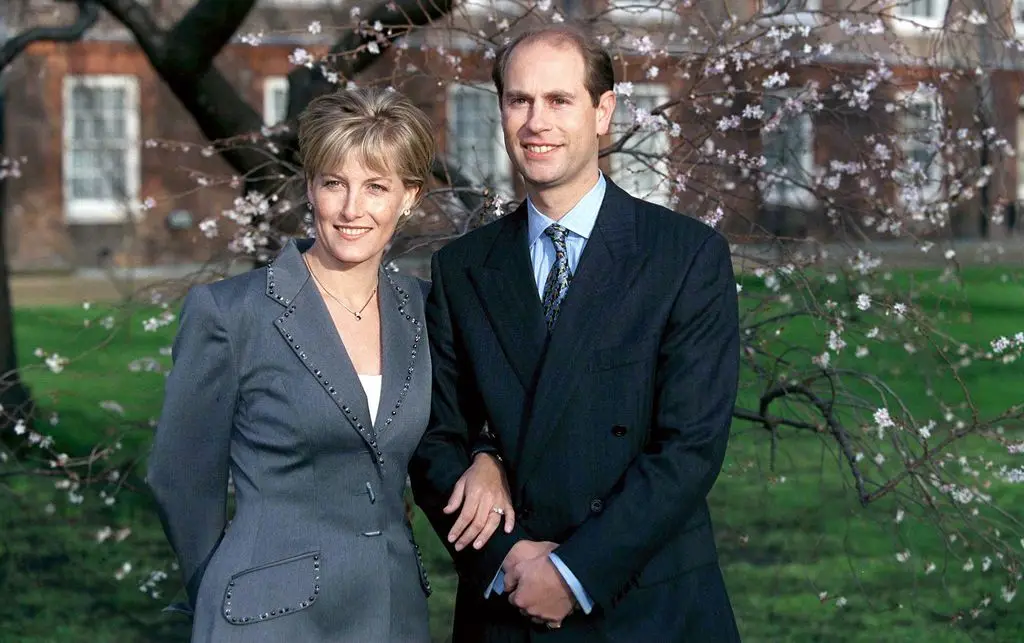 Edward and Sophie at engagement photocall