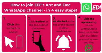 Join Ed's Ant and Dec Whatsapp channel