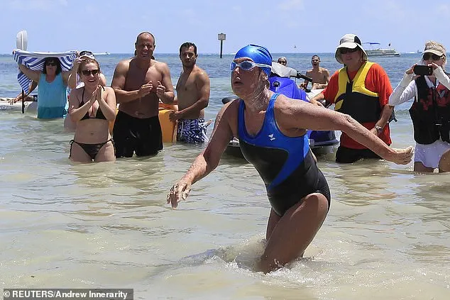 It's been a year since Diana's own 110-mile journey across the Florida Straits, at age 64, in 2013 (pictured) was depicted in the critically-acclaimed Netflix biopic Nyad starring Annette Bening