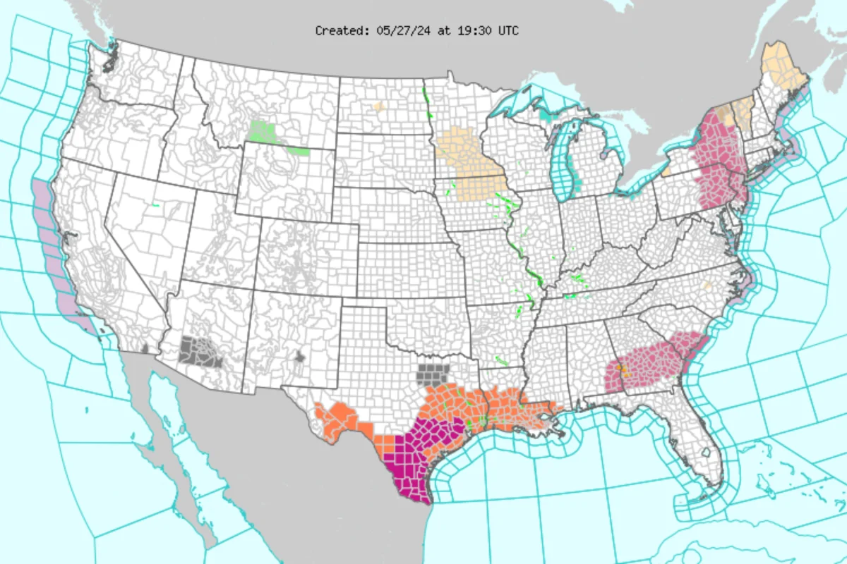 Weather Warnings High Heat 3 states