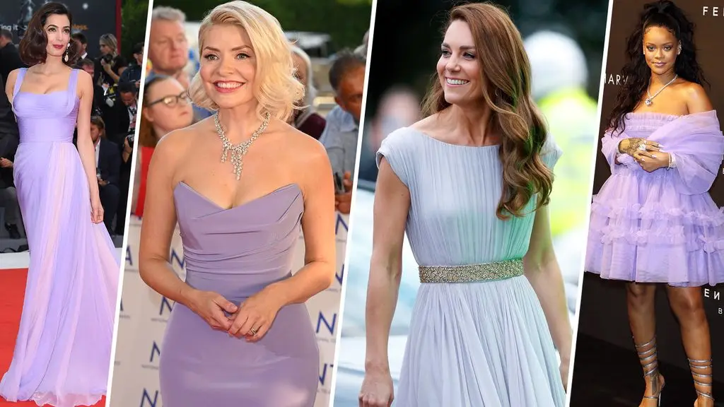 amal clooney holly willougby kate middleton and rihanna in lilac dresses