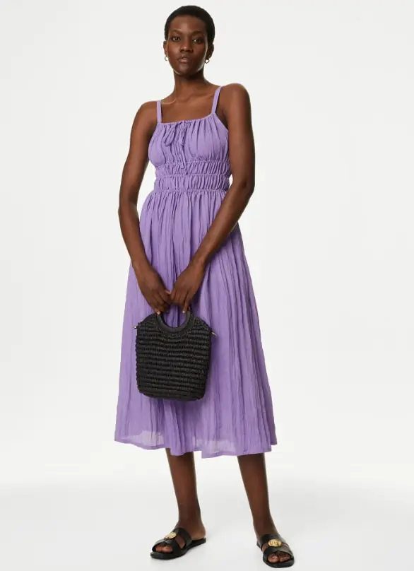 marks and spencer lilac midi dress