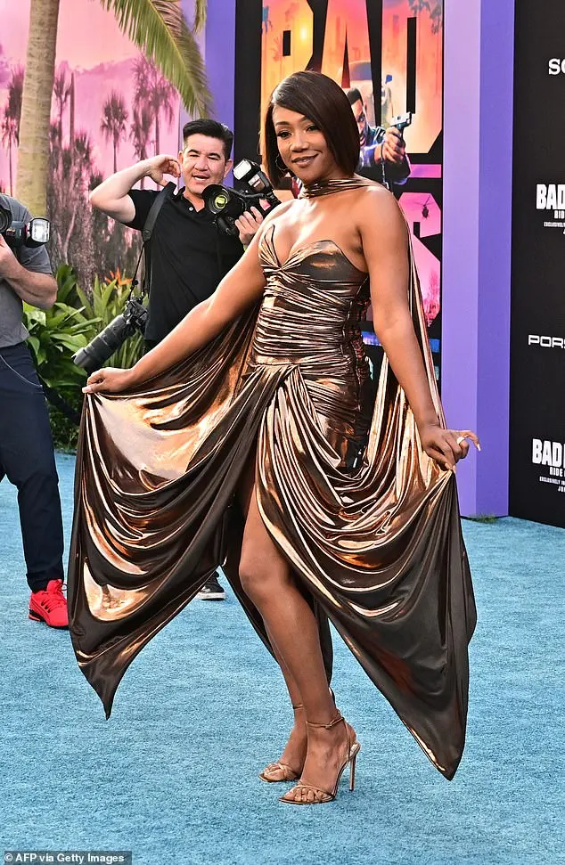 Tiffany Haddish was a vision in chocolate brown as she hit the red carpet at the Los Angeles premiere of her new film Bad Boys: Ride or Die.