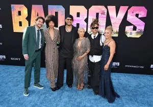 Trey Smith, Jada Pinkett Smith, Willow Smith, Will Smith, Jaden Smith and Gammy Norris at the premiere of 