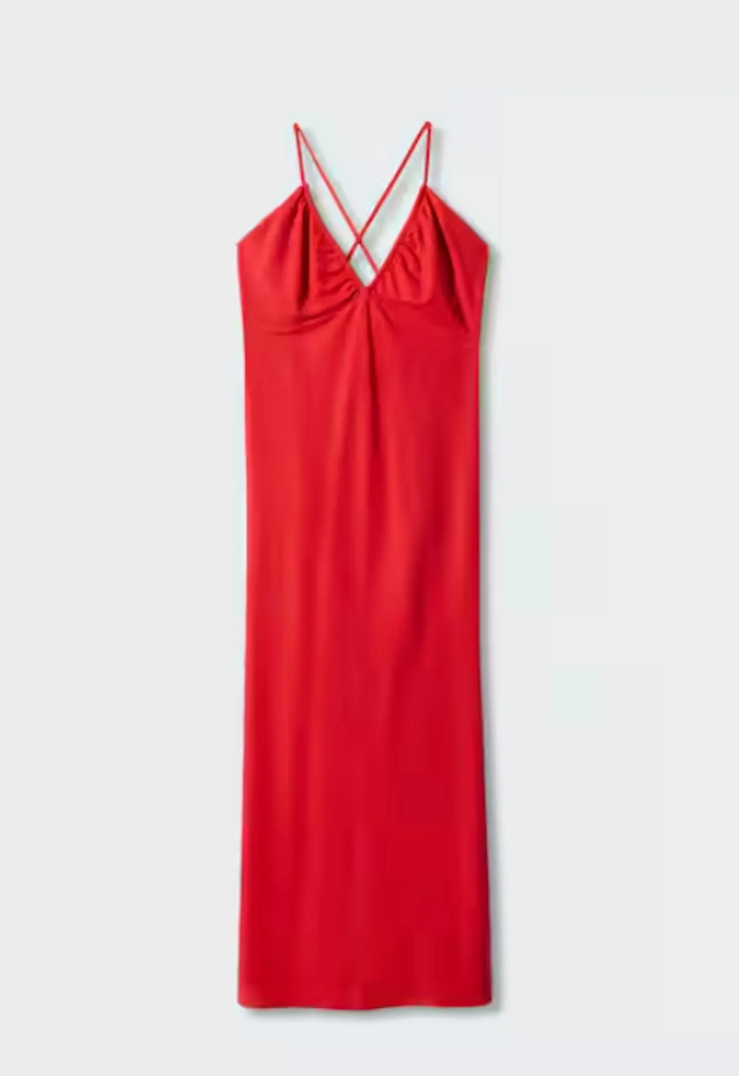 Mango, Ruched Midi Dress