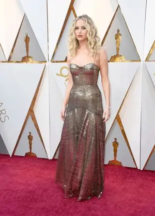 Jennifer Lawrence attends the 90th Annual Academy Awards in California