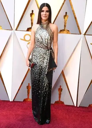 Sandra Bullock arrives at the 90th Annual Academy Awards in California