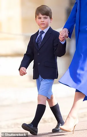 Louis was dressed in Rachel Riley Blue Tailored Shorts when he attended the Easter Mattins Service at St George's Chapel with his family last year