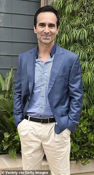 Nestor Carbonell cut a casual figure in a blue jacket and cream pants