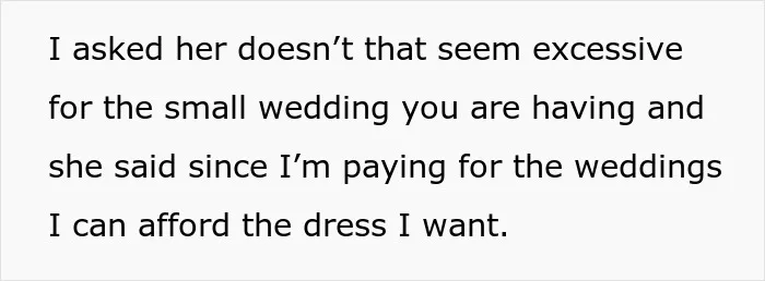 Parent Changes Mind About Paying For Son’s Wedding After The Bride Chooses A $10k Dress