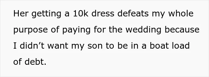 Parent Changes Mind About Paying For Son’s Wedding After The Bride Chooses A $10k Dress