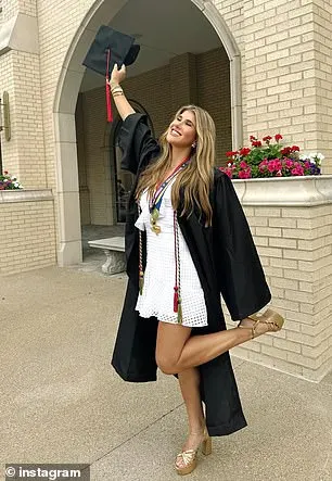 Kansas City Chiefs heiress Ava Hunt stunned in a white mini dress as she graduated from high school