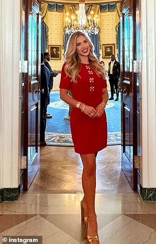 Her older sister Gracie Hunt decided to wear the Kansas City Chiefs' color - red - to the White House, donning a shirt dress with eye-popping buttons