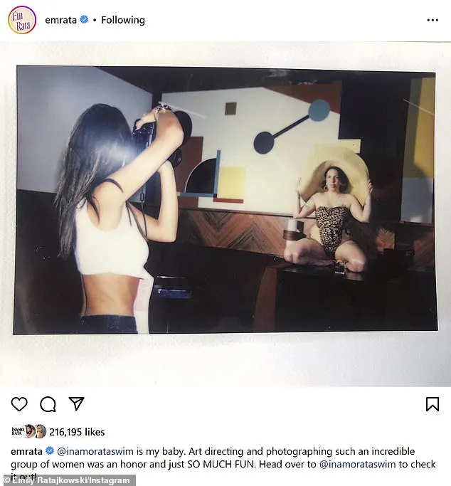 Lena (R) famously modeled for Emily's eight-year-old bikini brand Inamorata back in 2018