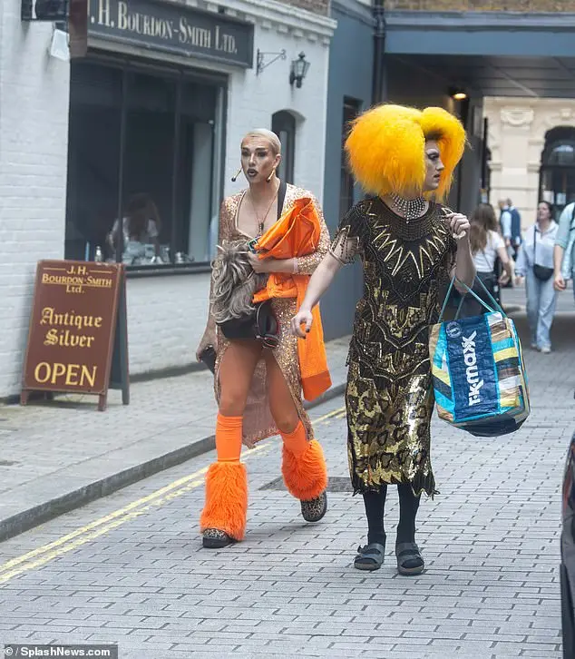 Actors were seen on set in drag