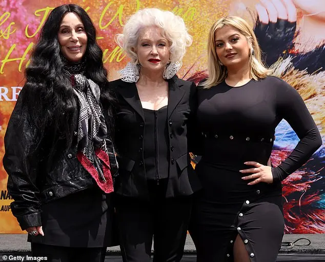 Cyndi, 70, received glowing testimonials from Bebe, 34, and Cher , 78, before placing her prints in cement in front of the iconic showbiz landmark