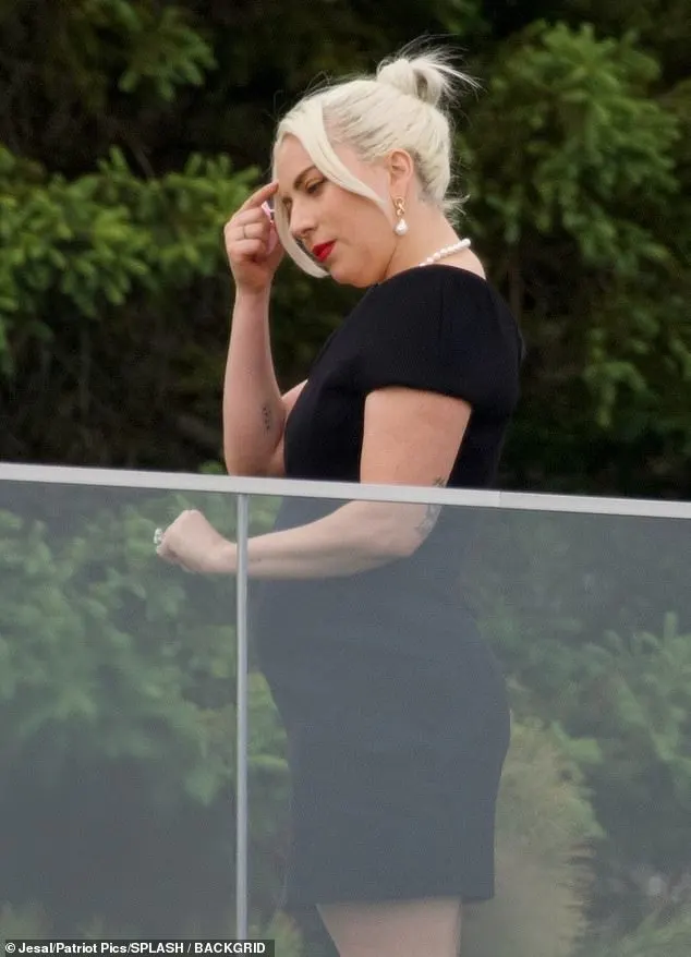 The day prior at the rehearsal dinner, Lady Gaga sparked pregnancy rumours as she was spotted with an apparent bump in a tight-fitting little black dress