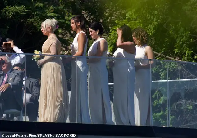 Gaga, who was the maid of honour, stood beside four other bridesmaids