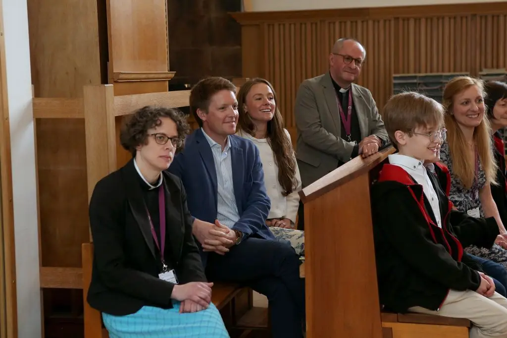 The Duke of Westminster and Olivia Henson sat inside Chester Cathedral