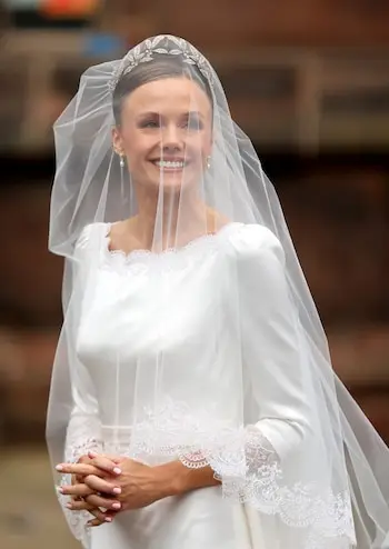 The bride arriving at Chester Cathedral on June 07, 2024