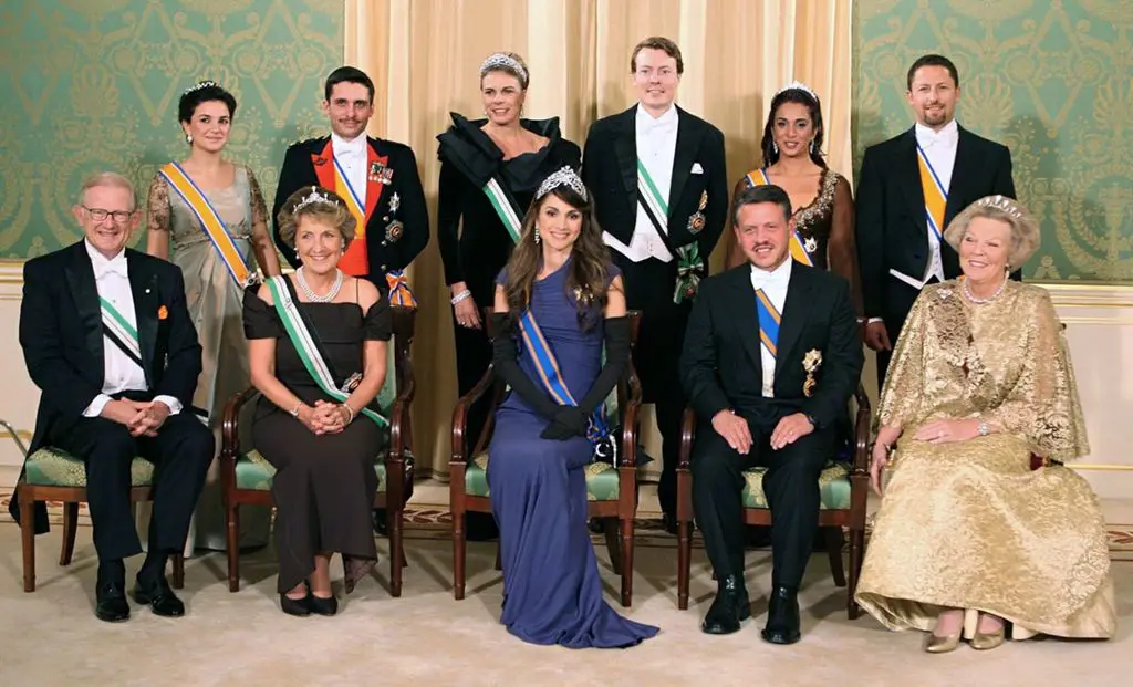 Queen Rania of Jordan wearing the Arabic Script Tiara in The Hague, Netherlands, on 30 October 2006