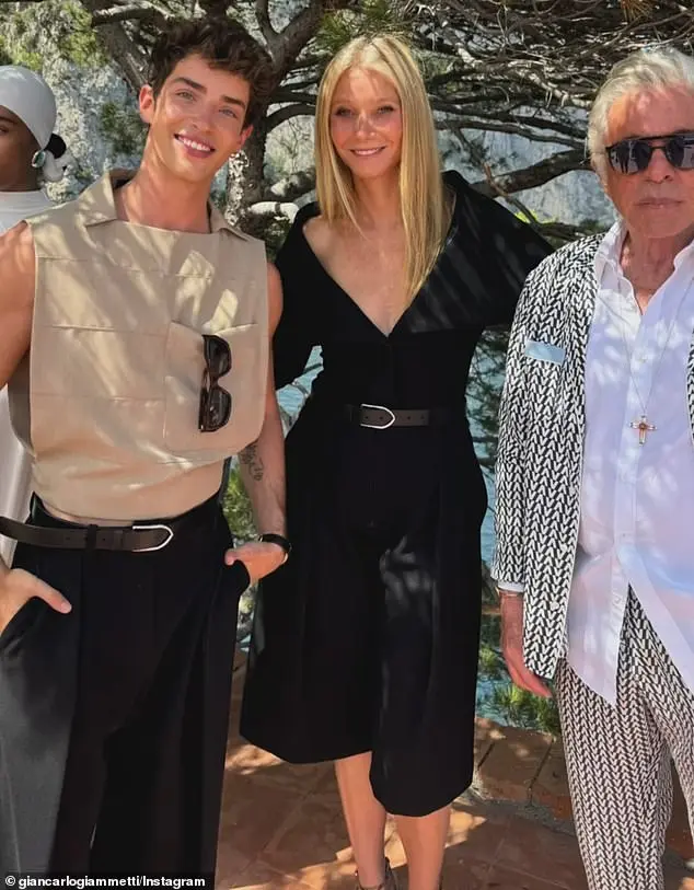 Her pal Giancarlo Giammetti (right), who is the co-founder of Valentino, shared some rare photos of the GOOP founder letting her hair down