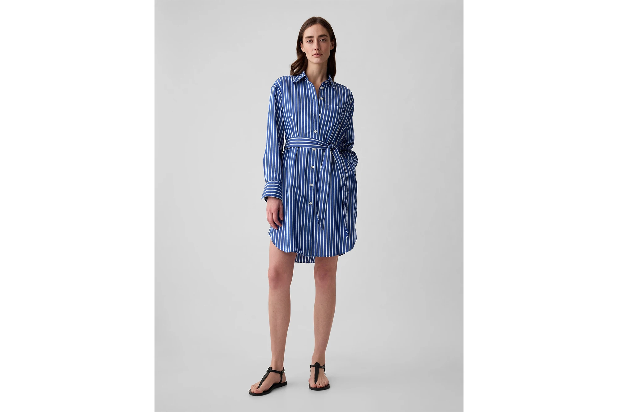 Gap Organic Cotton Stripe Mini Shirt Dress