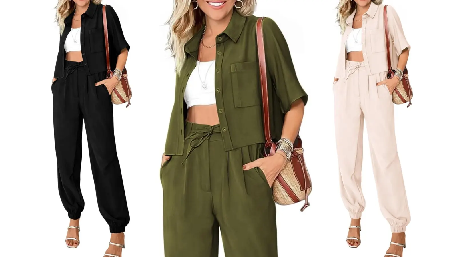 Btfbm 2-Piece Button Down Shirt Long Pant Matching Set Amazon