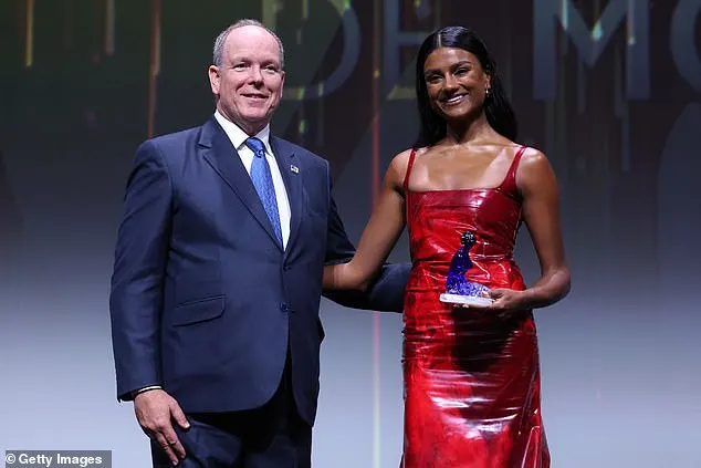 The monarch was there to present Ashley with the International Golden Nymph award for Most Promising Talent at the 63rd annual festival