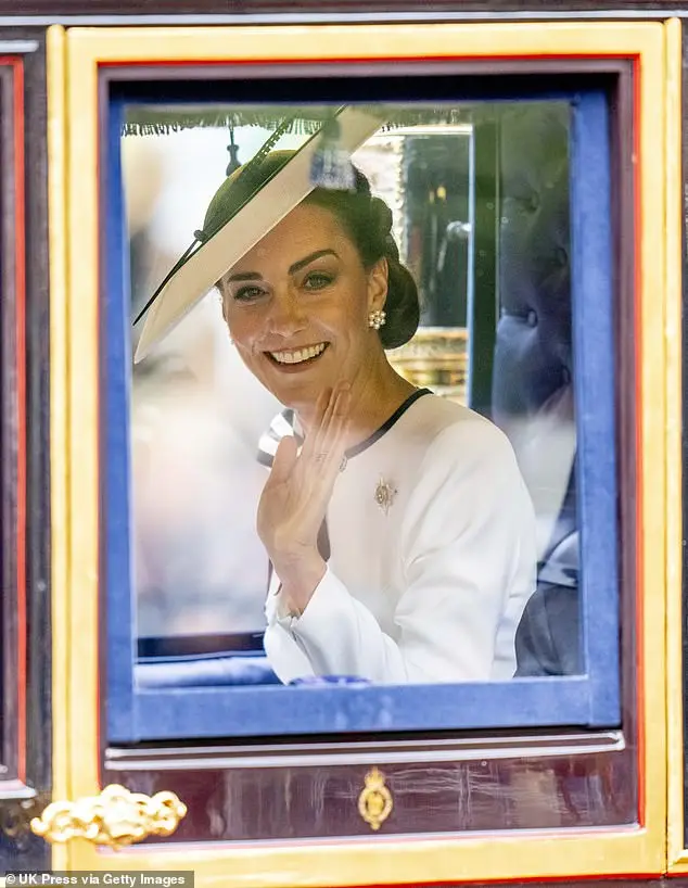 The Princess of Wales leaves Buckingham Palace during Trooping the Colour in London today