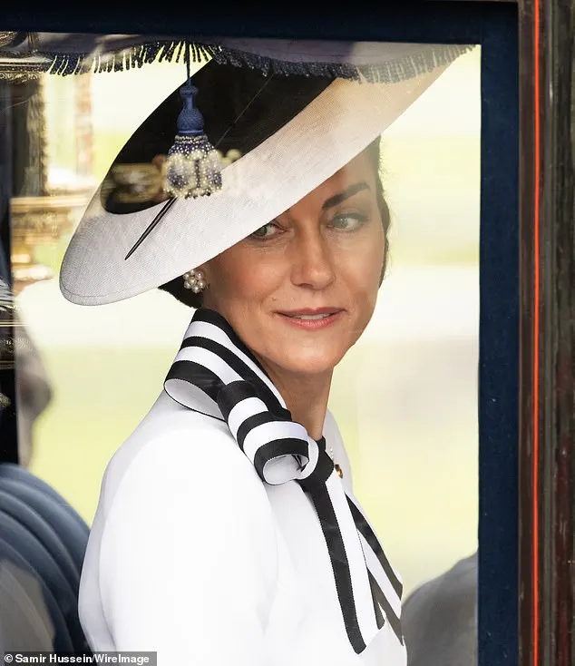 The Princess of Wales leaves Buckingham Palace during Trooping the Colour in London today