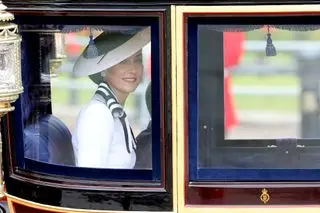 Kate Middleton in her carriage at trooping the colour