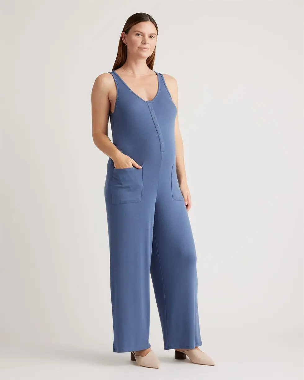 Tencel Rib Maternity & Nursing Jumpsuit