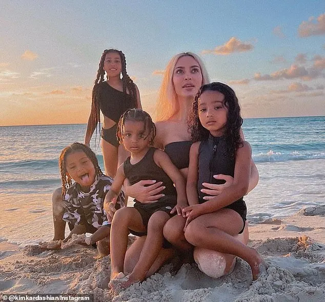 The star was married to the rapper from 2014 until their divorce was finalized in November 2022. The former couple share daughters North, 11, and Chicago, six, as well as sons Saint, eight and Psalm, five